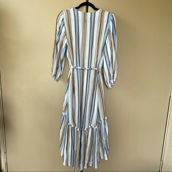 Faithfull the Brand Matilda Stripe Maxi Dress High Low Hem Size 2 - Picture 12 of 15